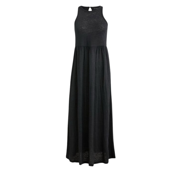 J. Crew Dresses & Skirts - J.Crew 100% Linen Jersey Knit Midi Tank Dress ⚫️ Black Size Large